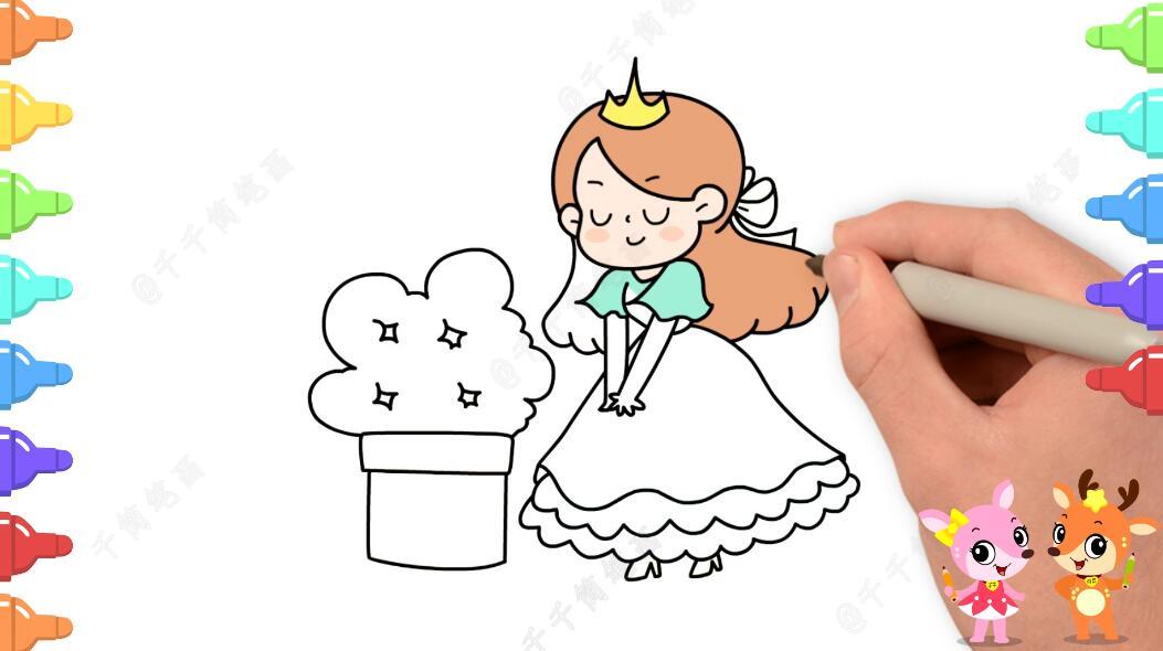 公主系列简笔画,萌萌的小公主,简单漂亮,在家就能陪宝贝画!