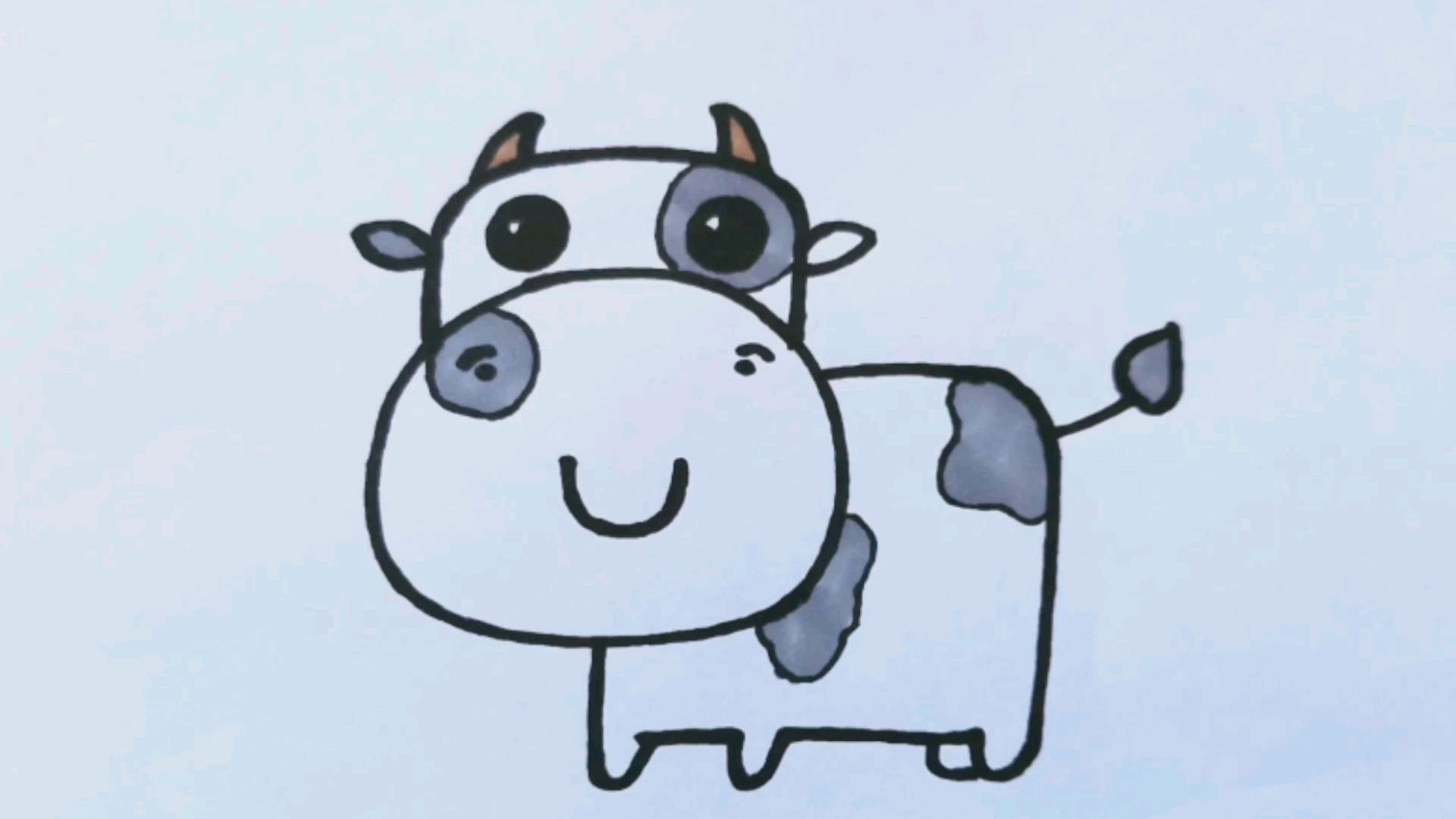 对画教育之儿童手指画儿童绘画示范教程动物牛_百度视频搜索