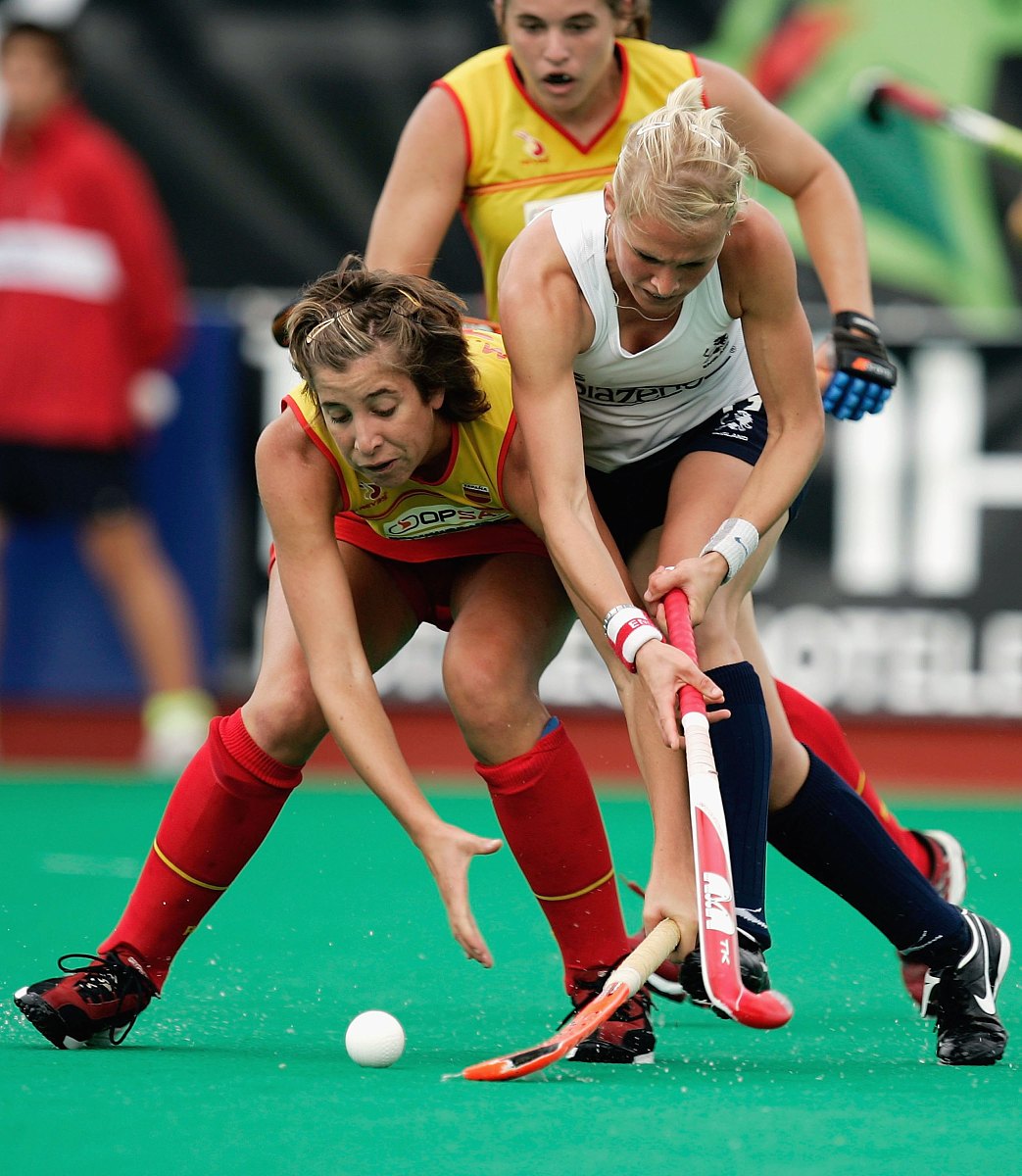 madrid, spain - october 04: marta ejarque (l) of spain tackles a