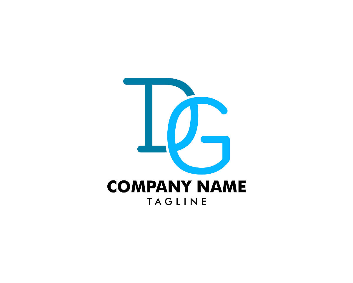 initial letter dg logo design template