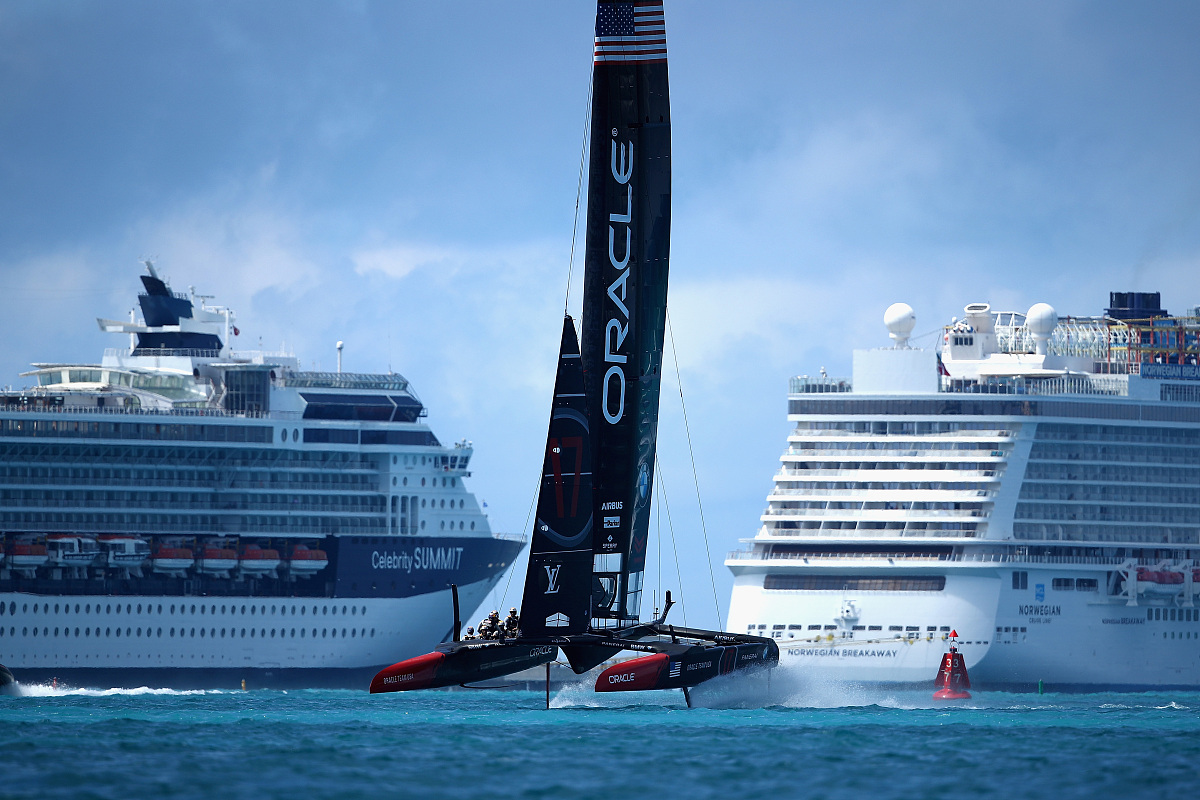 hamilton, bermuda - june 15:  oracle team usa skippered by jimmy