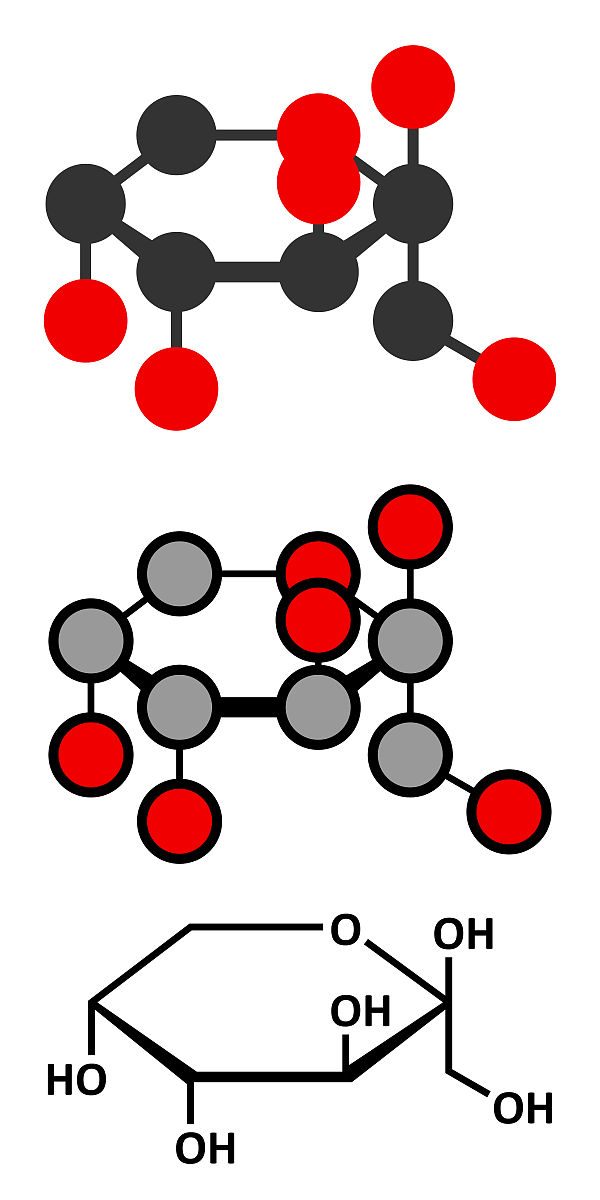 fructose (d-fructose) fruit sugar molecule.