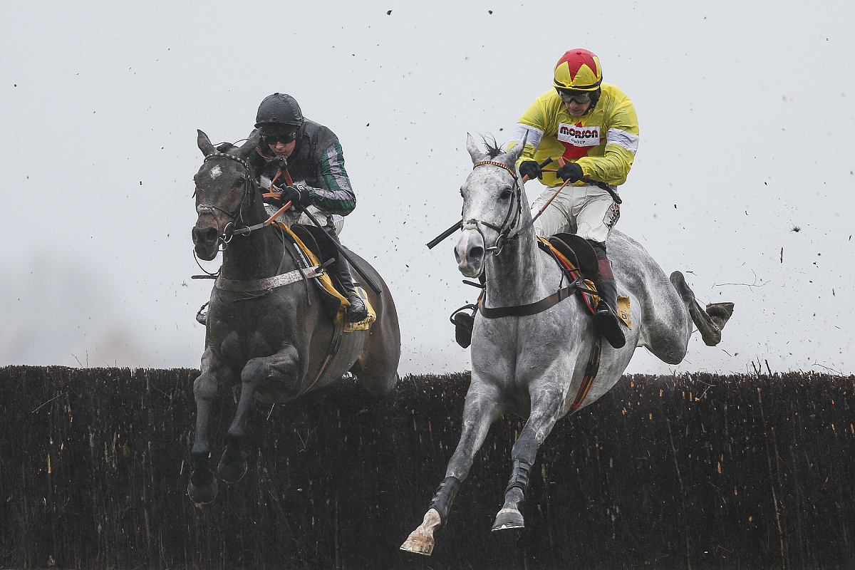 newbury, england - february 10:  nico de boinville riding altior