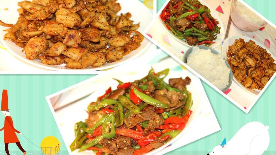 十五分钟两个菜,烤面筋,辣椒炒小肉,好吃又下饭