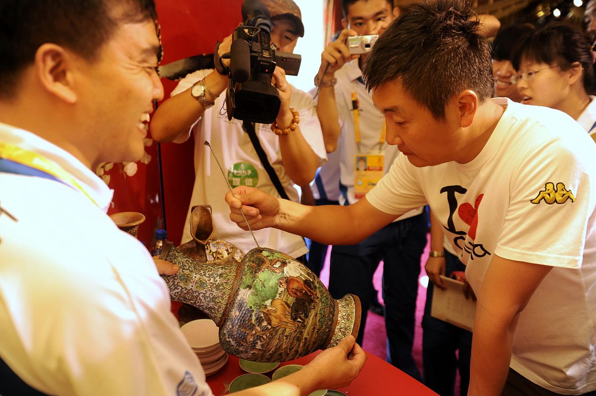 2008年8月9日,北京,《中国故事》大型文化展示活动在奥林匹克中心区正