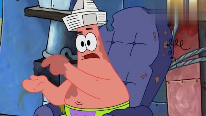 海绵宝宝派大星睡在垃圾堆里 章鱼哥看了很无语