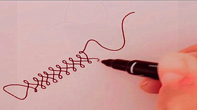 创意简笔画:一笔画了一只鞋,这种画法学会了可以吹一阵子了