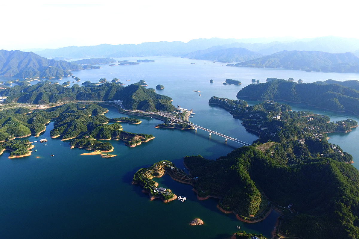 ***_***2017年9月27日,航拍器拍摄的千岛湖风景区. 从空中鸟瞰千岛湖,