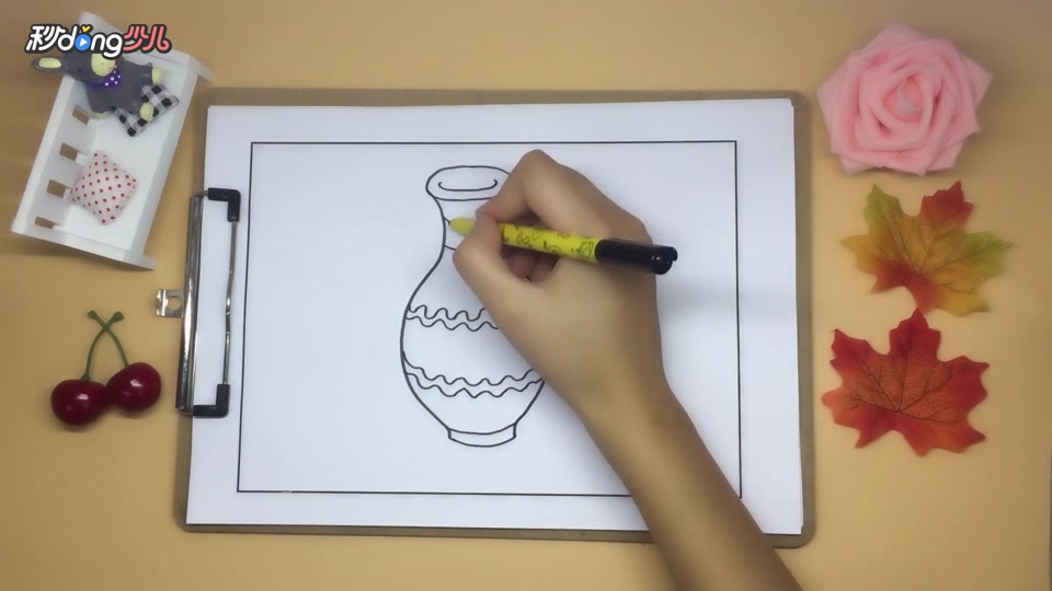 「手工」简笔画青花瓷 简单好学