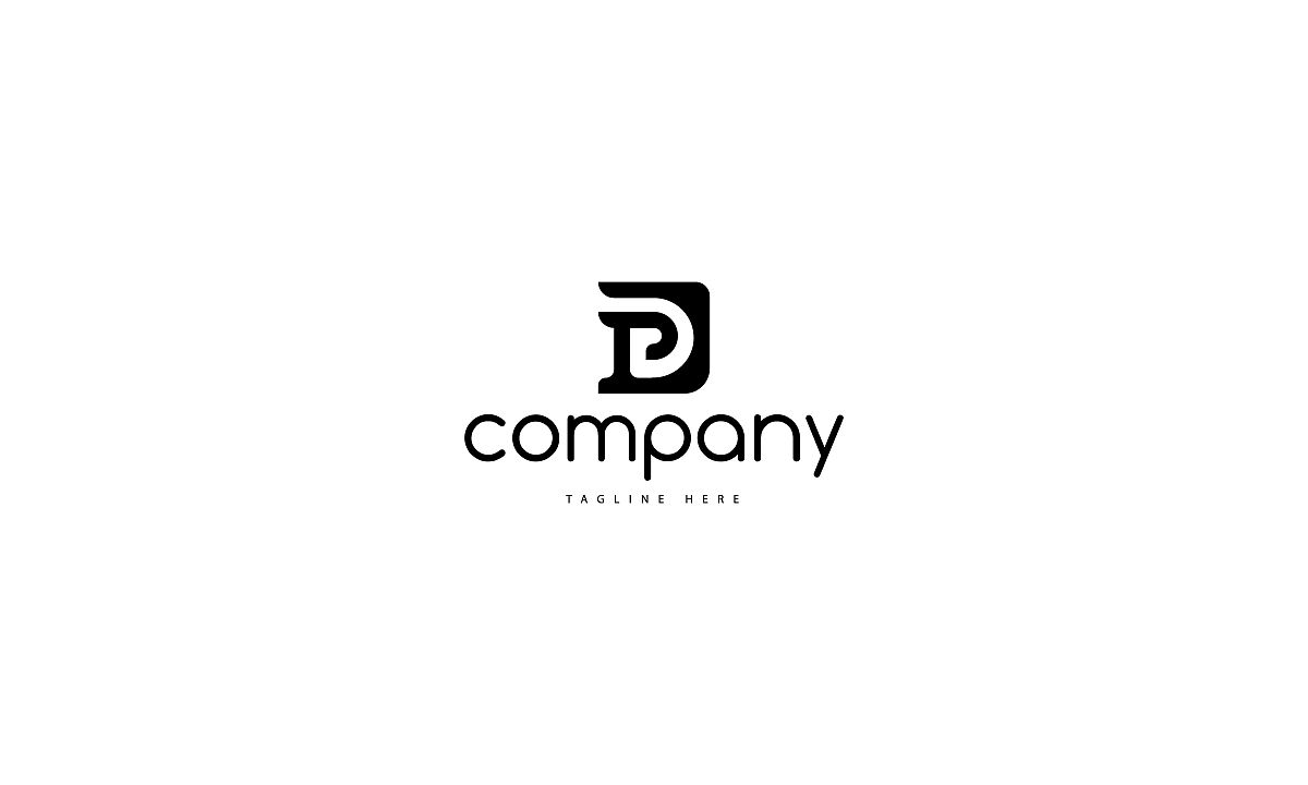 <strong>p</strong> and d letter 2 black vector logo design
