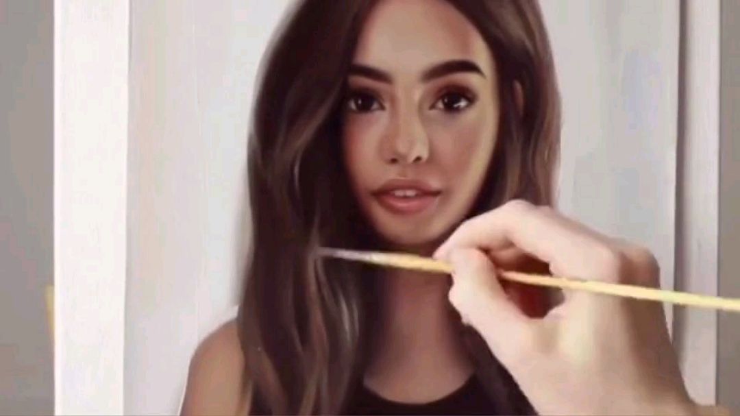 手绘油画,超写实美女是怎样画成的,看完佩服了!