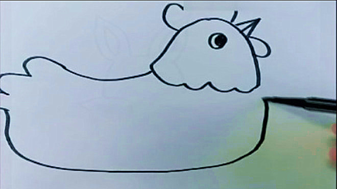 创意简笔画:母鸡妈妈在孵小鸡了……小朋友说:画得太棒了