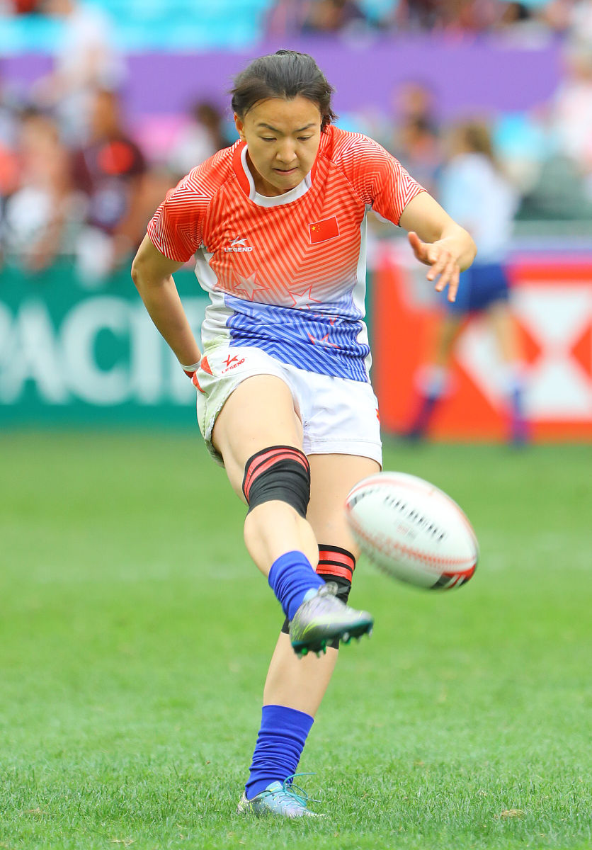 2018年4月6日,中国香港,2018世界女子七人橄榄球系列赛次日赛况.