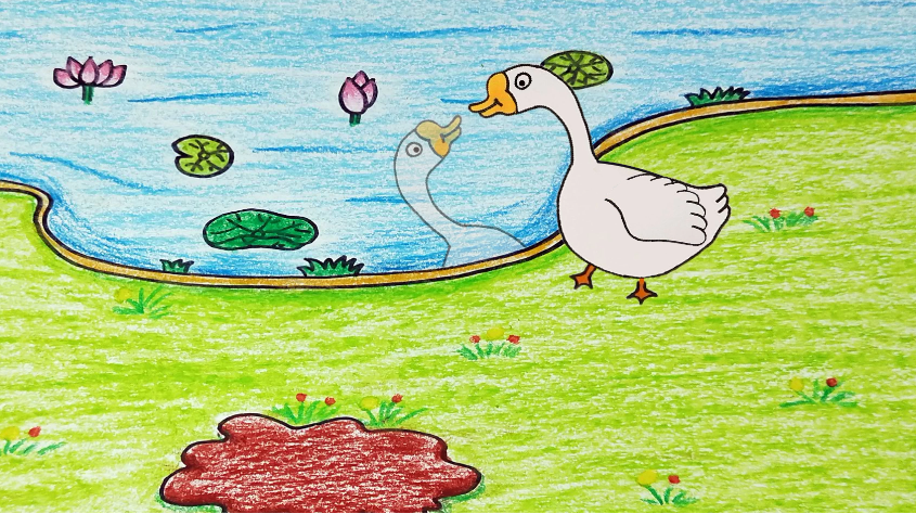 简笔画教程丨教宝宝用小手画出鹅,培养孩子的想象力