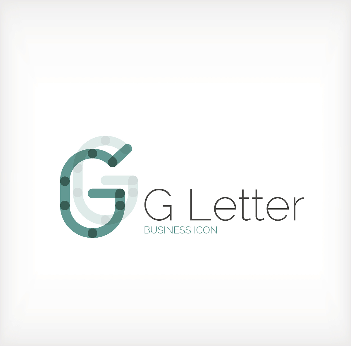 g letter icon, minimal line design