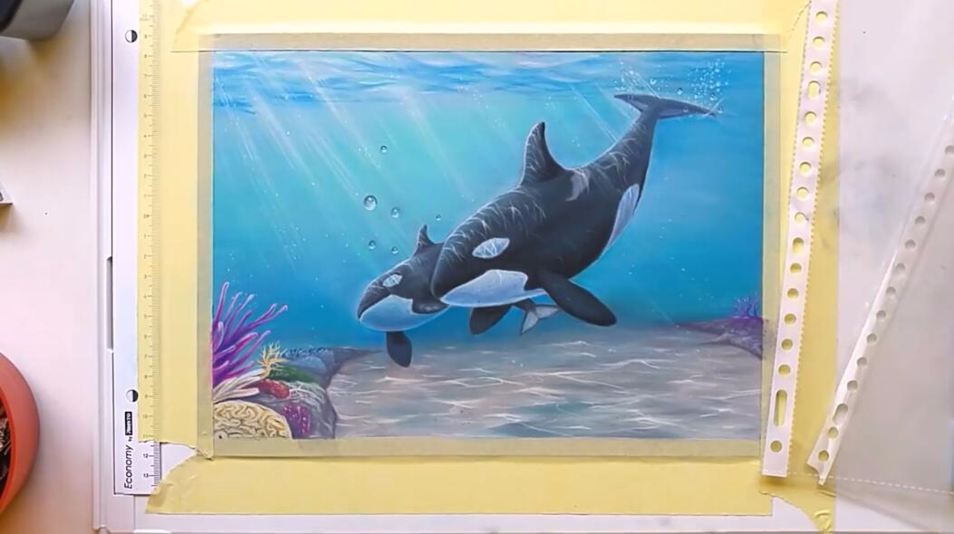 天下没有难学的手艺,教你用淡色铅笔画鲸鱼