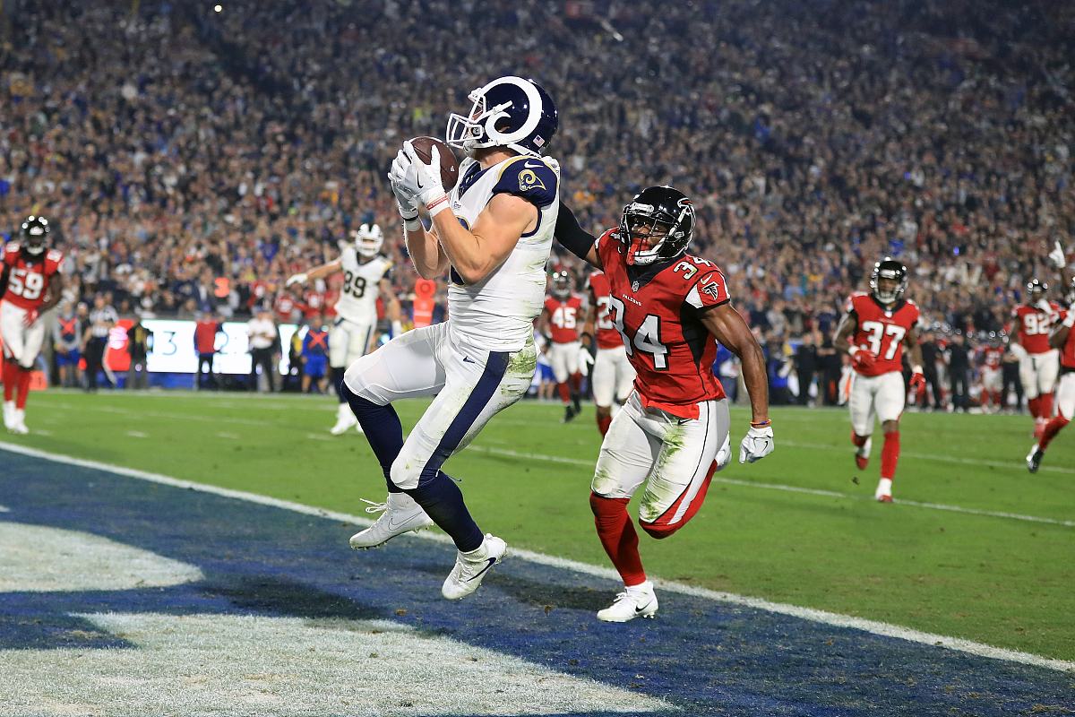 los angeles, ca - january 06:  cooper kupp #18 of the los angele