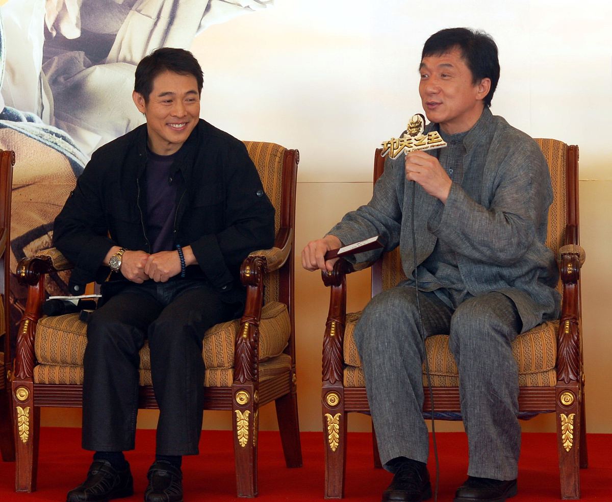 2008年4月15日,北京,电影《功夫之王》北京记者会.李连杰  成龙+++_++