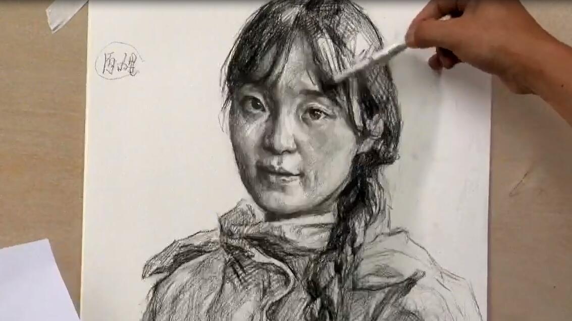 杭州画室-将军画室美术集训:素描女生头发画法详解!