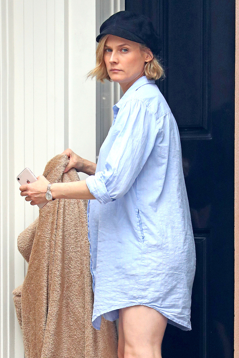 当地时间2018年8月20日,纽约,怀孕的黛安·克鲁格(diane kruger )现身