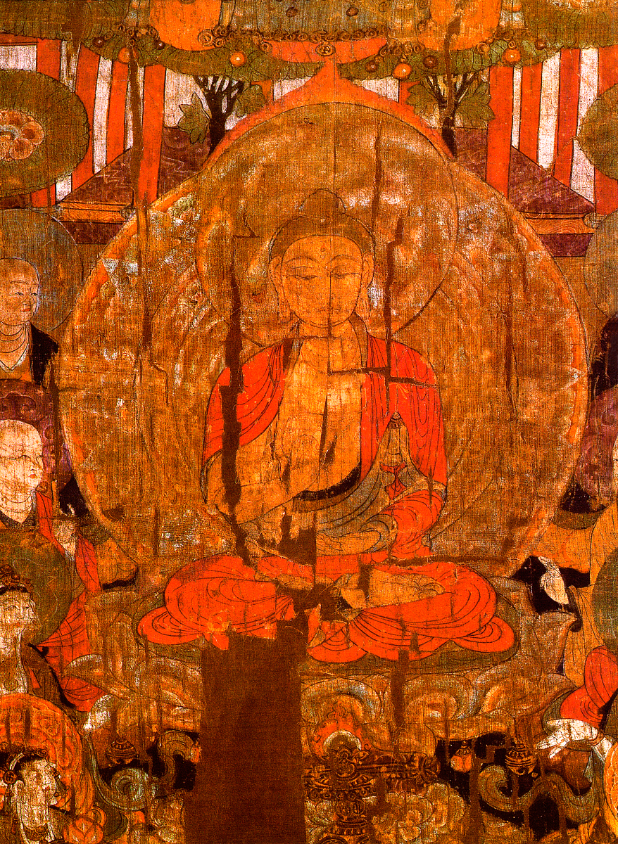 ***_***敦煌藏经洞流失海外的绘画珍品(经变):报恩经变相图局部,释迦