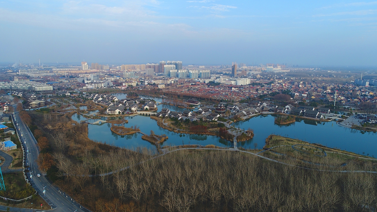 ***_***2016年12月29日,江苏省淮安市,航拍江苏省淮安市洪泽区古堰水