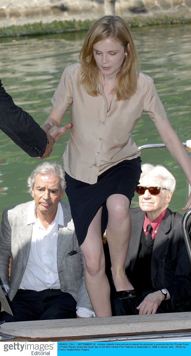 venice, italy - september 02:  actress isabelle carre arrives to