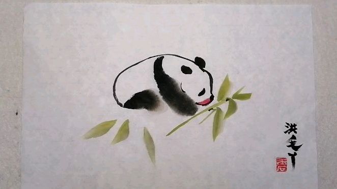 可爱的大熊猫儿童画