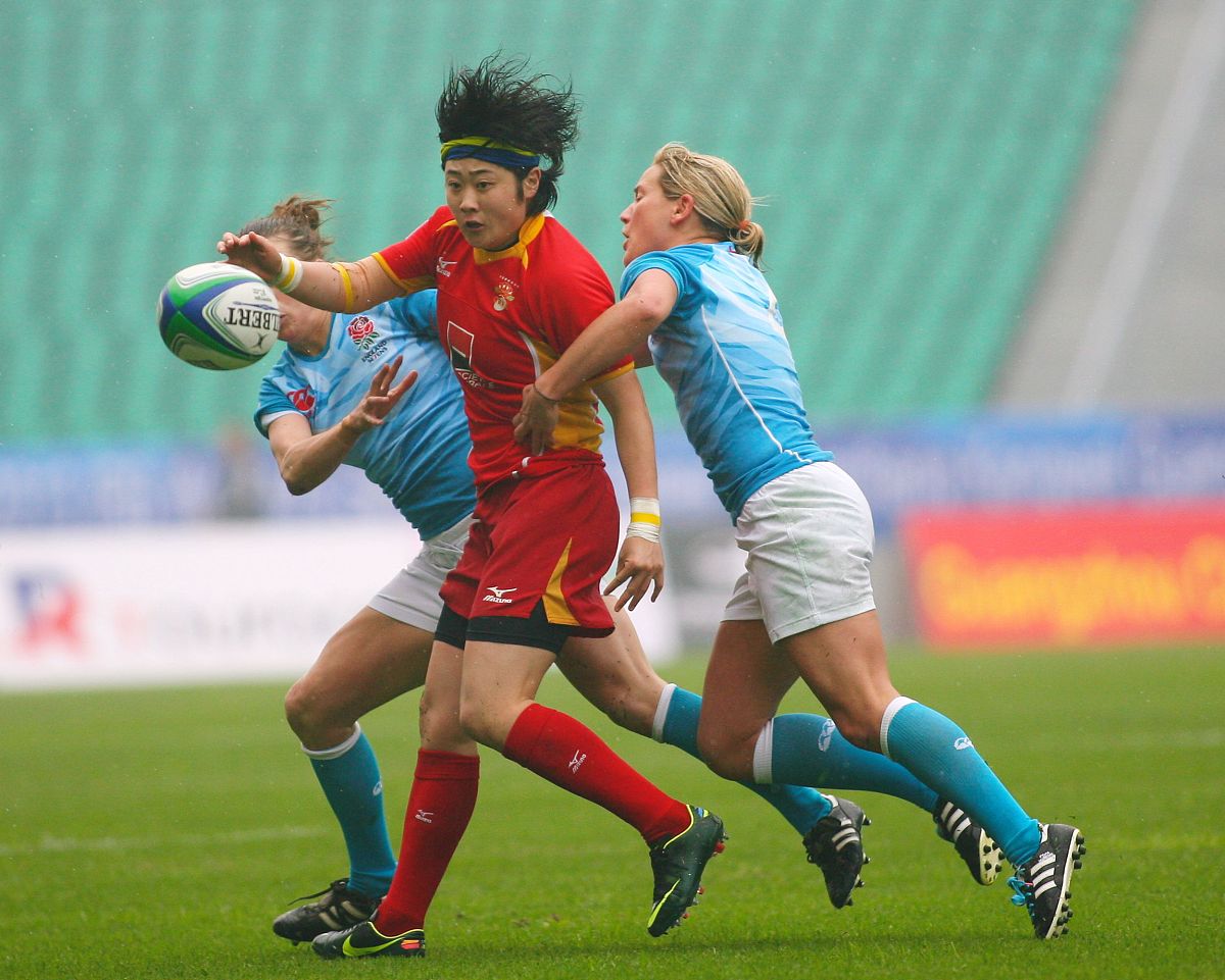 2013年3月30日,广州,2013世界女子七人制橄榄球赛,中国5-24英格兰.***