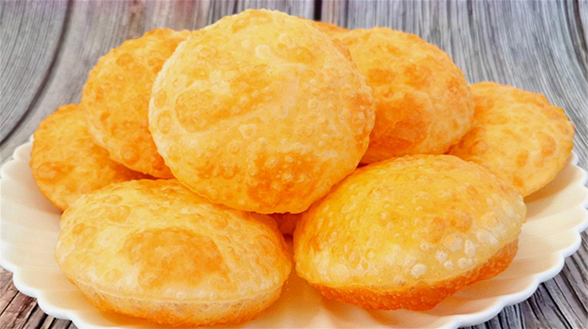 烫面最经典面食,做法超简单,个个鼓大泡,20秒一锅,比油条还香