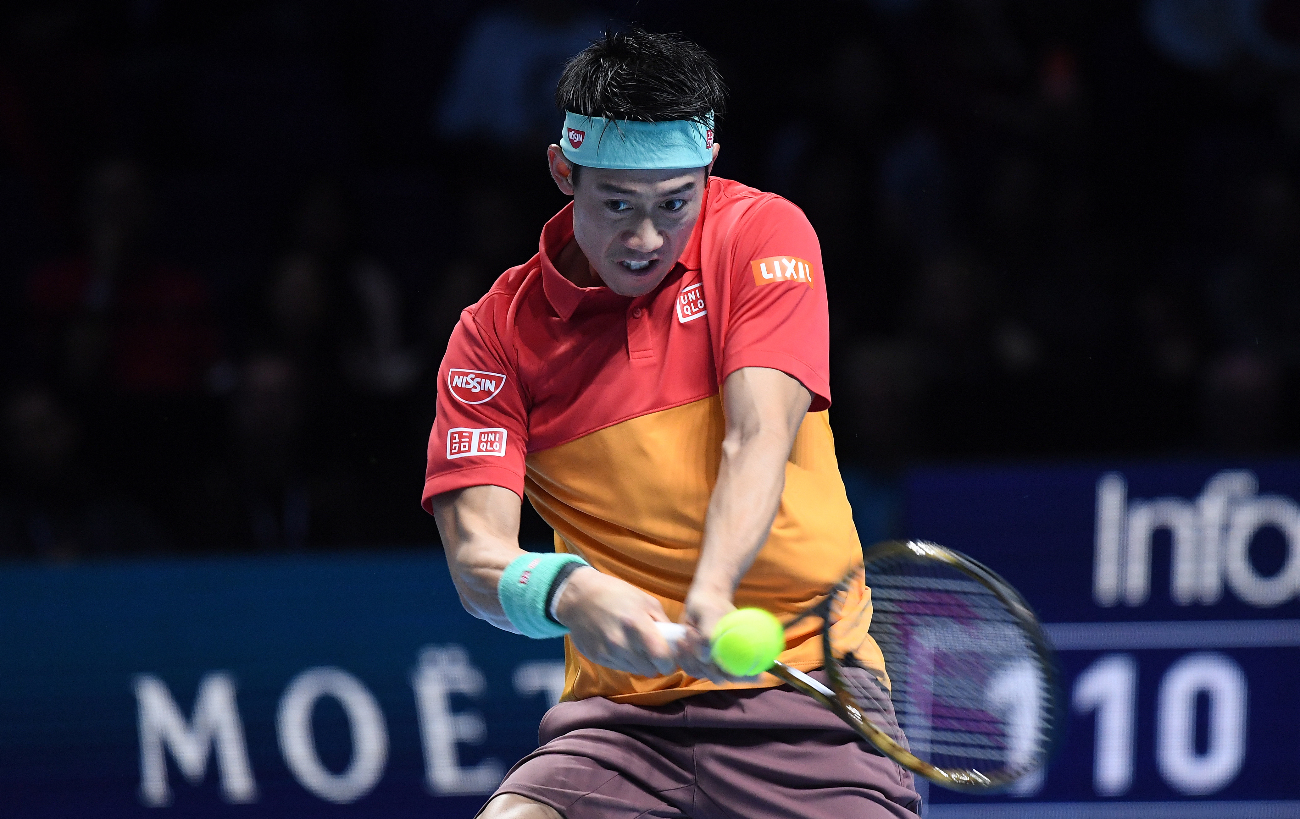 网球--ATP年终总决赛小组赛:锦织圭不敌安德森