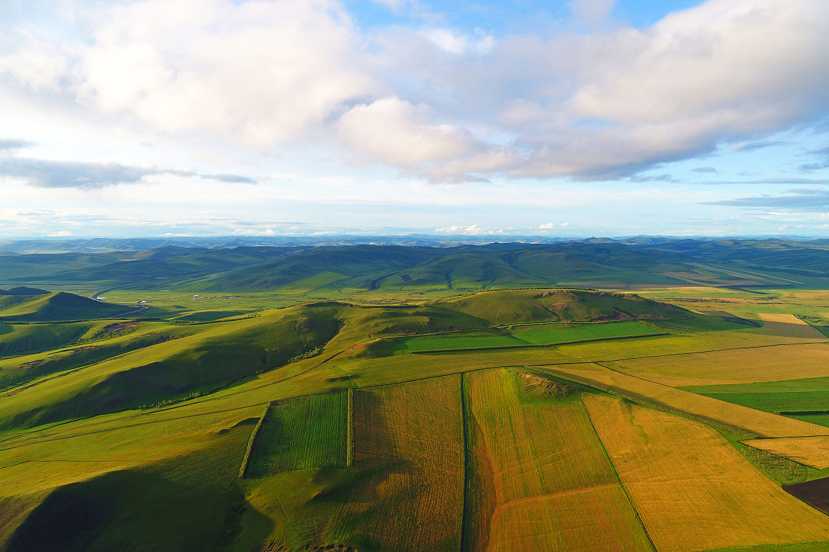 2019年8月27日,内蒙古呼伦贝尔垦区秋季田园风光,农田黑土地秋景,辽阔