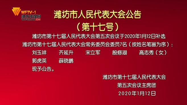 [图]潍坊市人民代表大会公告 (第十七号)