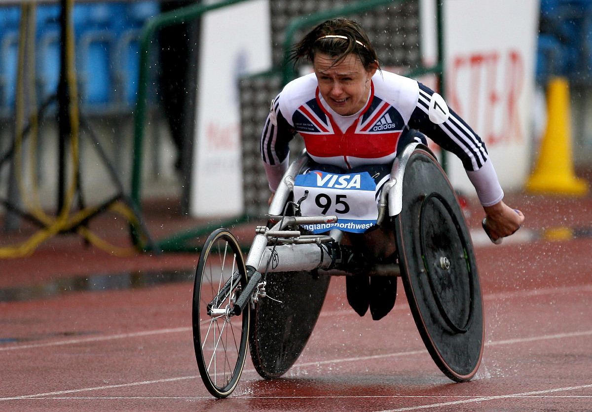 great britain's tanni grey-thompson competes during the 200metre