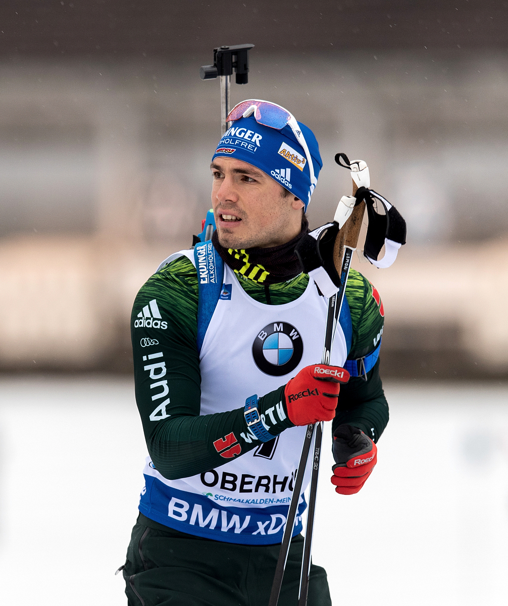 oberhof, germany - january 05:  simon schempp of germany looks o