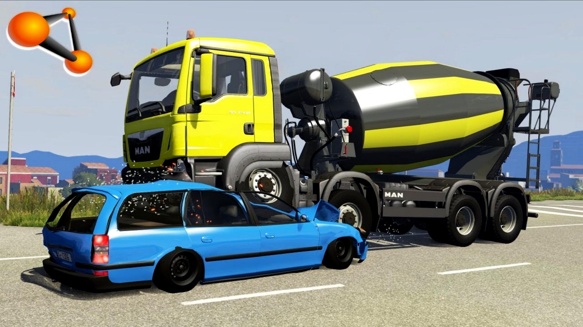 [图]BeamNG：高速撞车，交通堵塞使迎面而来的汽车无法通行，模拟车祸