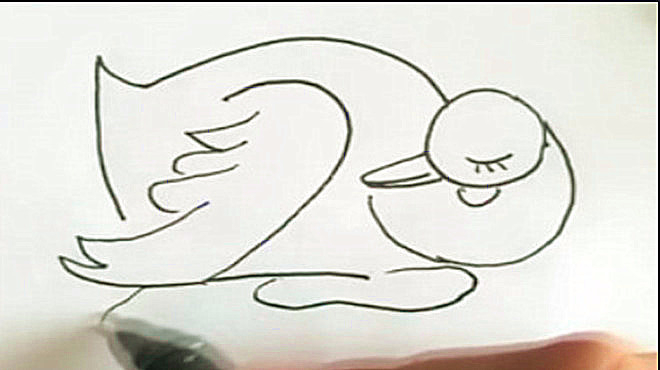 小伙用数字变身大白鹅,画法真绝了