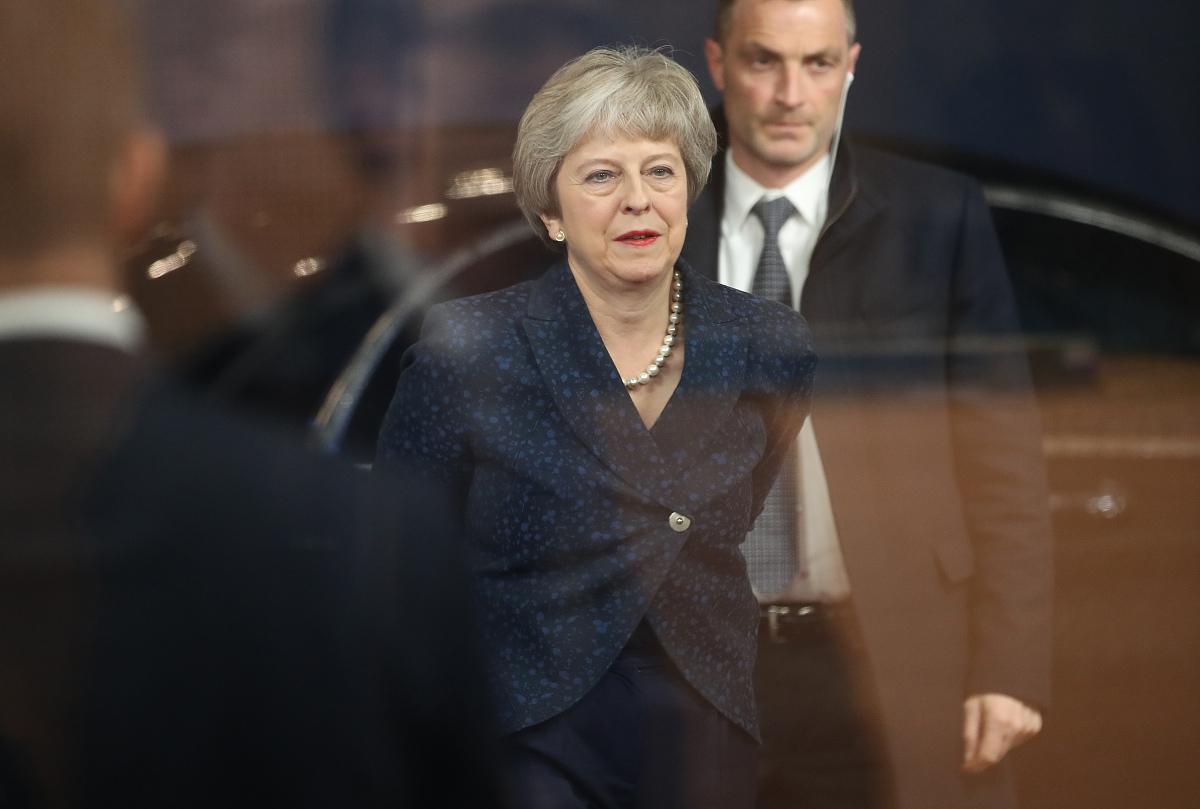 英首相特蕾莎·梅赴布鲁塞尔敲定"脱欧"协议