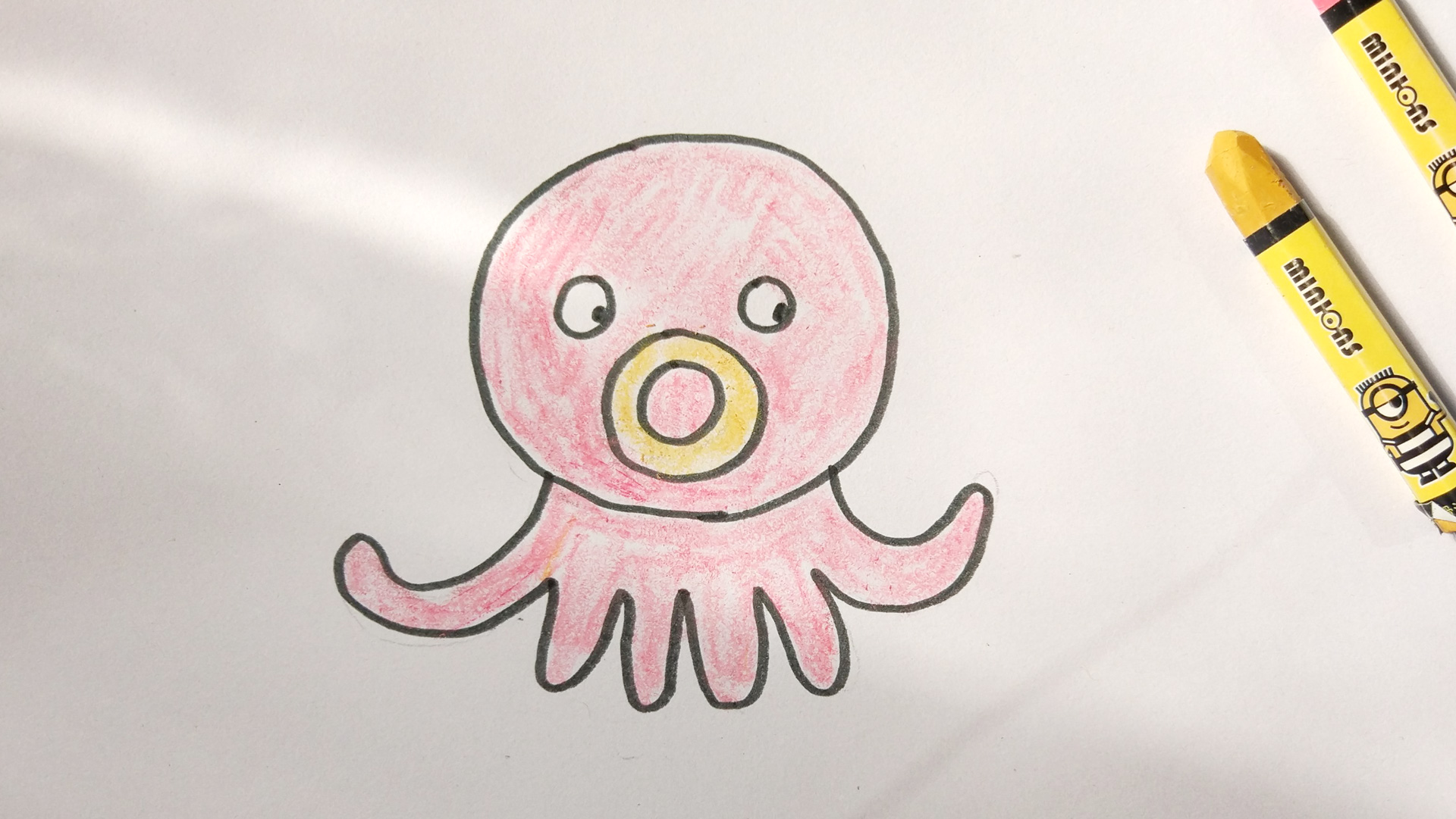 儿童简笔画,幼儿园宝宝画章鱼