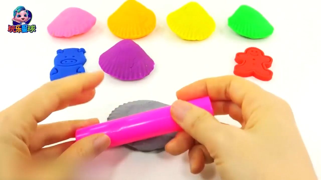 橡皮泥手工彩色贝壳彩泥DIY成小动物