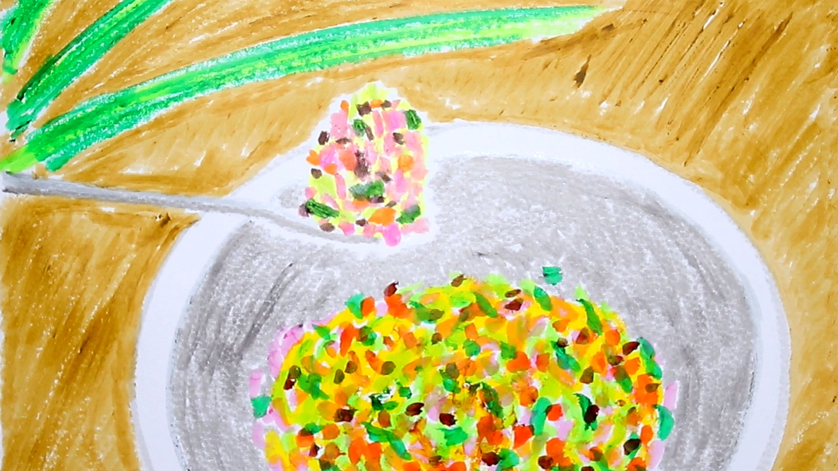 吃饺子的人很多,画饺子的很少,画饺子馅的没有,高鳍红剑作品