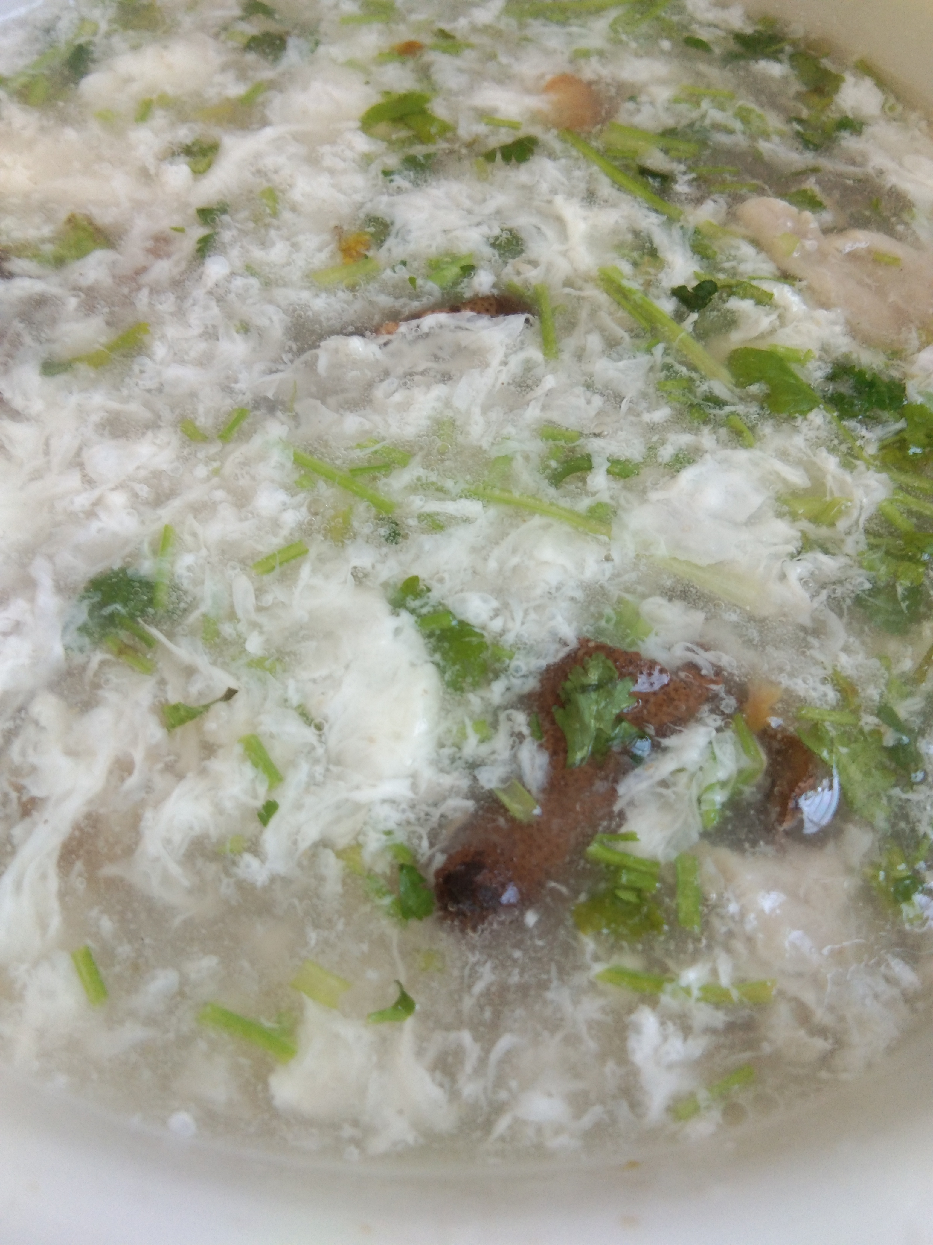 海参白玉汤!今天中午就喝它了,再来俩烧饼!海参煮过,果然鲜美