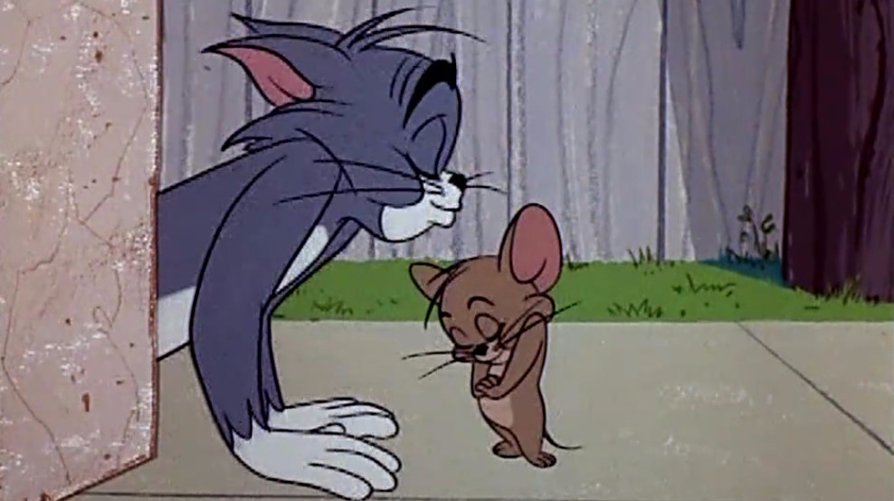 作为朋友,汤姆要亲吻杰瑞;但作为天敌,汤姆化身为陆地长龙!