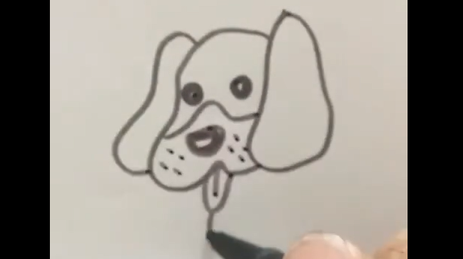 大耳朵狗狗的简笔画