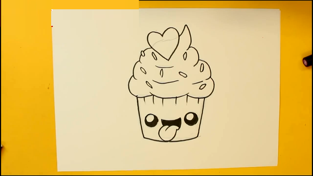 育儿早教画画,手把手教孩子简笔画笑脸杯子蛋糕