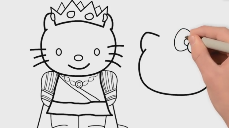 育儿:早教育儿简笔画,教宝宝画hello kitty公主和王子!