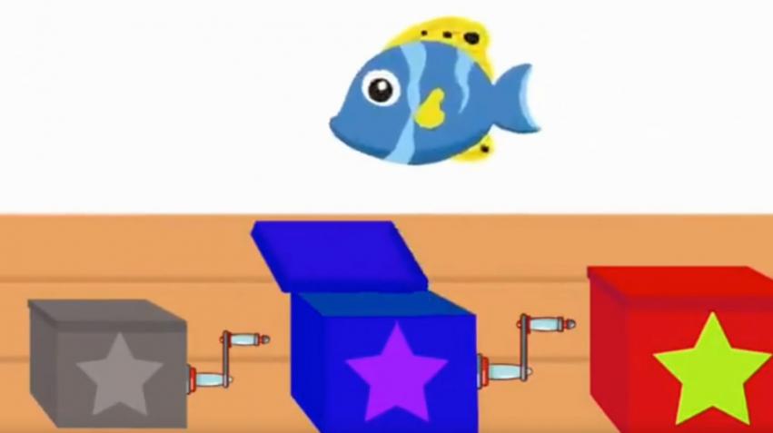 箱子里的鱼很可爱,一起学习英语吧