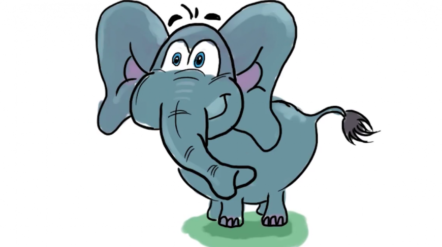 艾昕爸爸:教宝宝学画画,5分钟,画1只可爱的卡通小飞象!