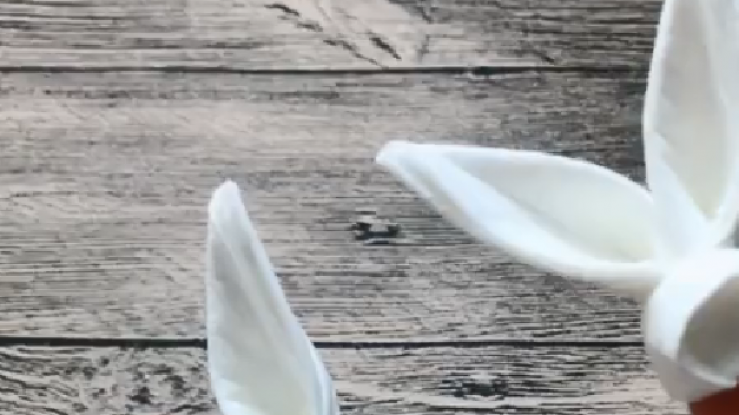 纸巾兔子教程,十分简单,用家里的卫生纸就可以折出来