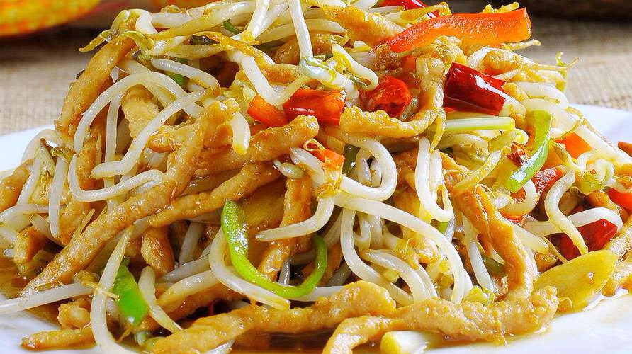 豆芽炒肉丝,简单易学,味道好极了